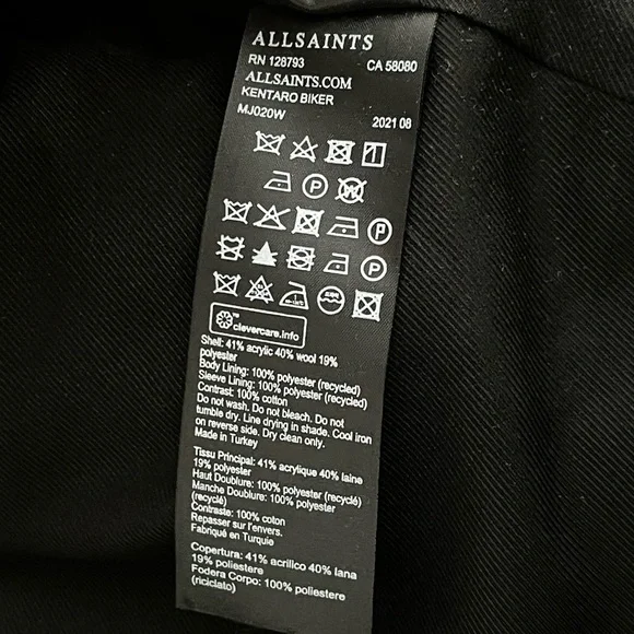 AllSaints Kentaro Sherpa Biker Jacket - Picture 12 of 14